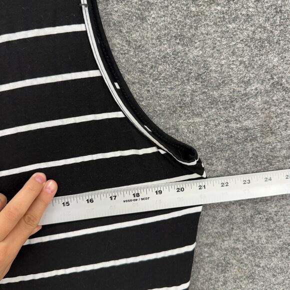 Hount Dress Women 2XL Black Striped Maxi Long Sleeve Cotton Round Neck Casual - Picture 4 of 7